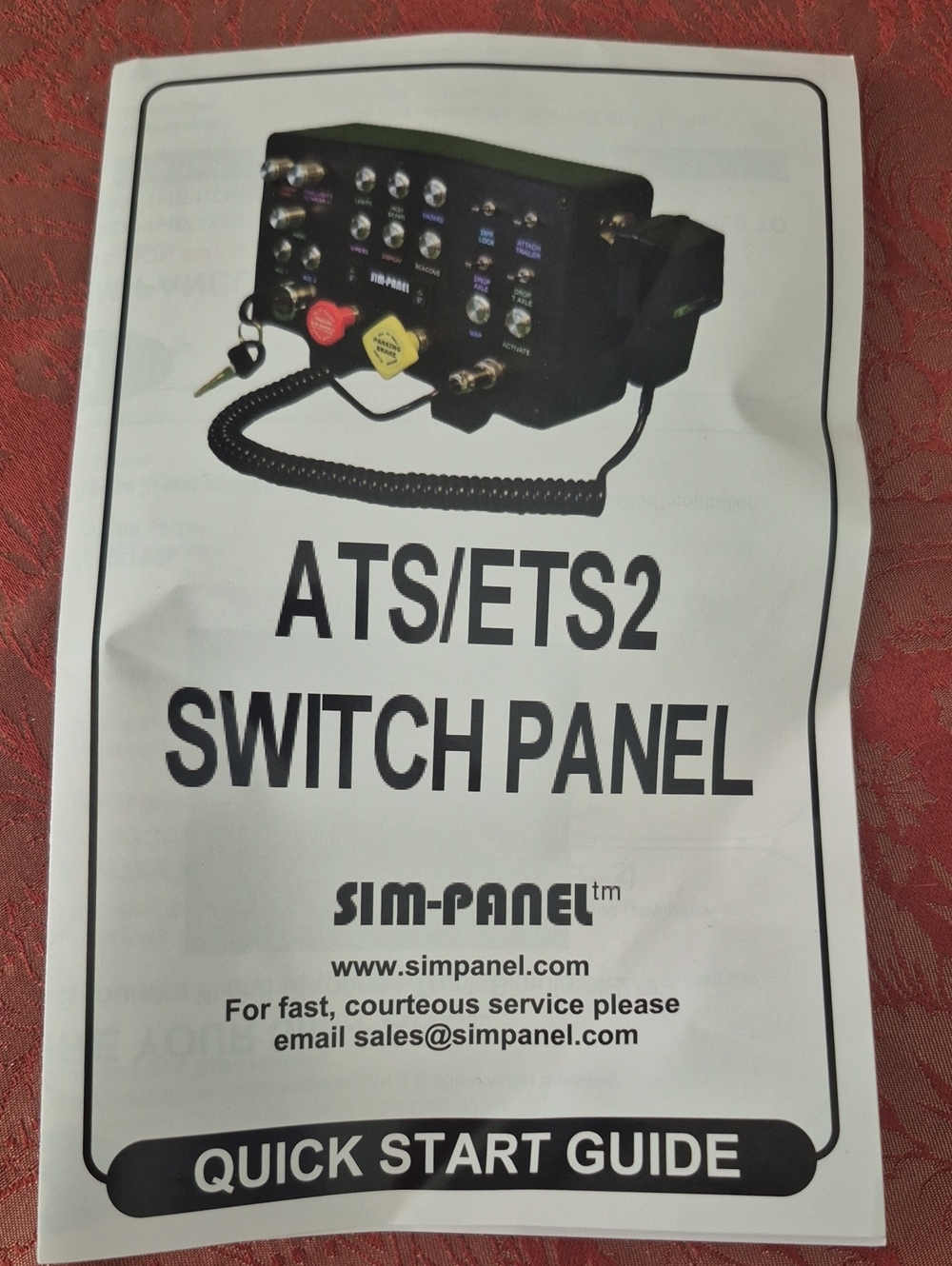 SIM-PANEL Classic Heavy Truck Simulator Button Red & Yellow Knobs & Ignition Key
